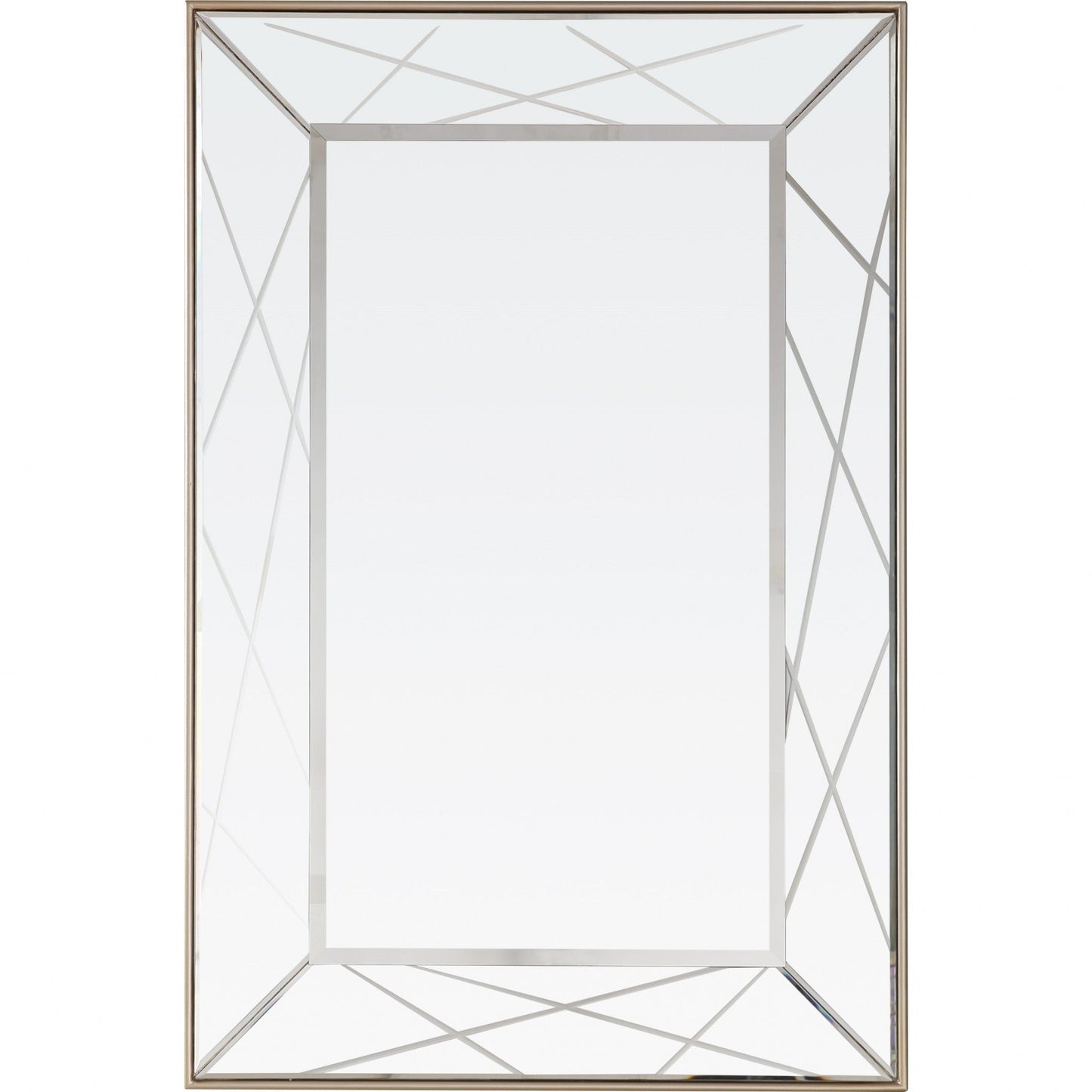 HomeRoots Mirror and Console Table in Champagne Finish