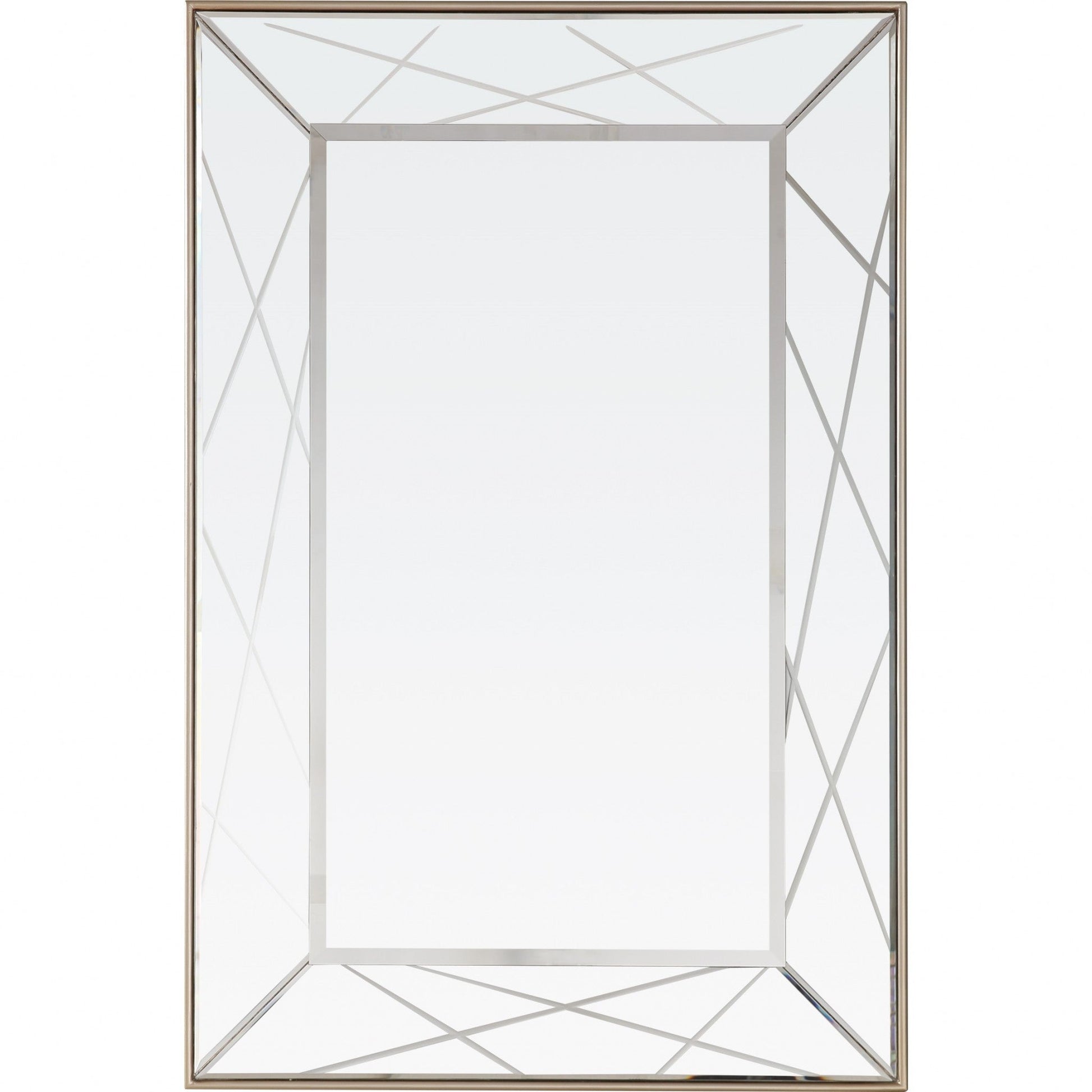 HomeRoots Mirror and Console Table in Champagne Finish