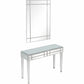 HomeRoots Mirror and Console Table in Stainless Steel Finish