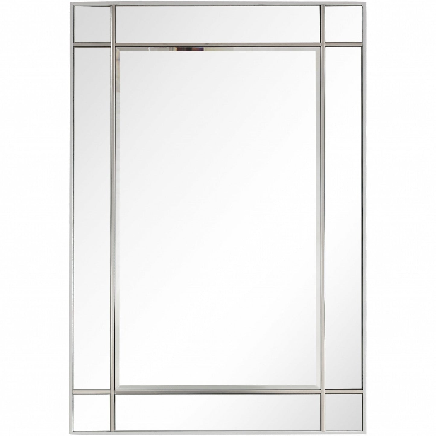HomeRoots Mirror and Console Table in Stainless Steel Finish