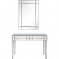 HomeRoots Mirror and Console Table in Stainless Steel Finish