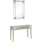 HomeRoots Mirrored Console Table With Antiqued Silver Finish