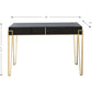 HomeRoots Mirrored Console Table in Black Finish