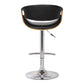 HomeRoots Mod Adjustable Black Faux Leather Swivel Bar Stool