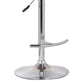 HomeRoots Mod Adjustable Black Faux Leather Swivel Bar Stool