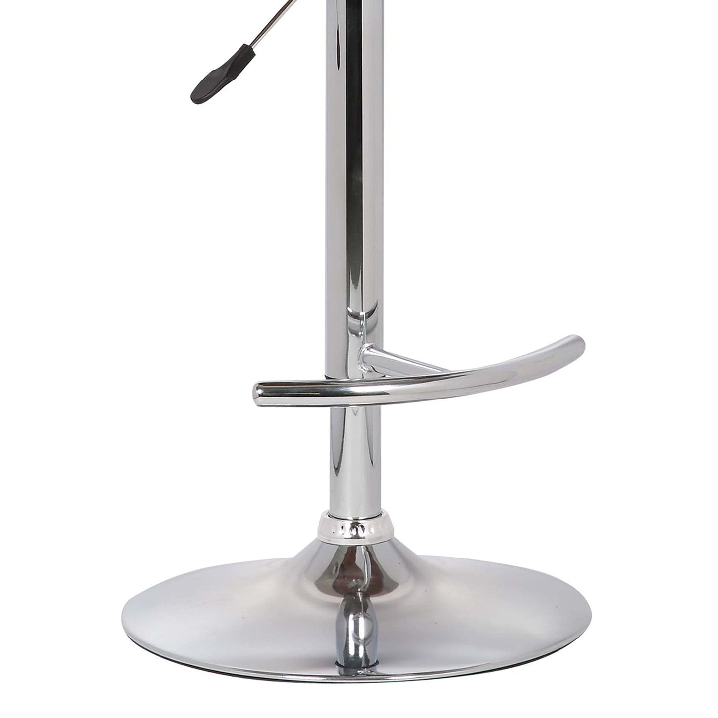 HomeRoots Mod Adjustable Black Faux Leather Swivel Bar Stool