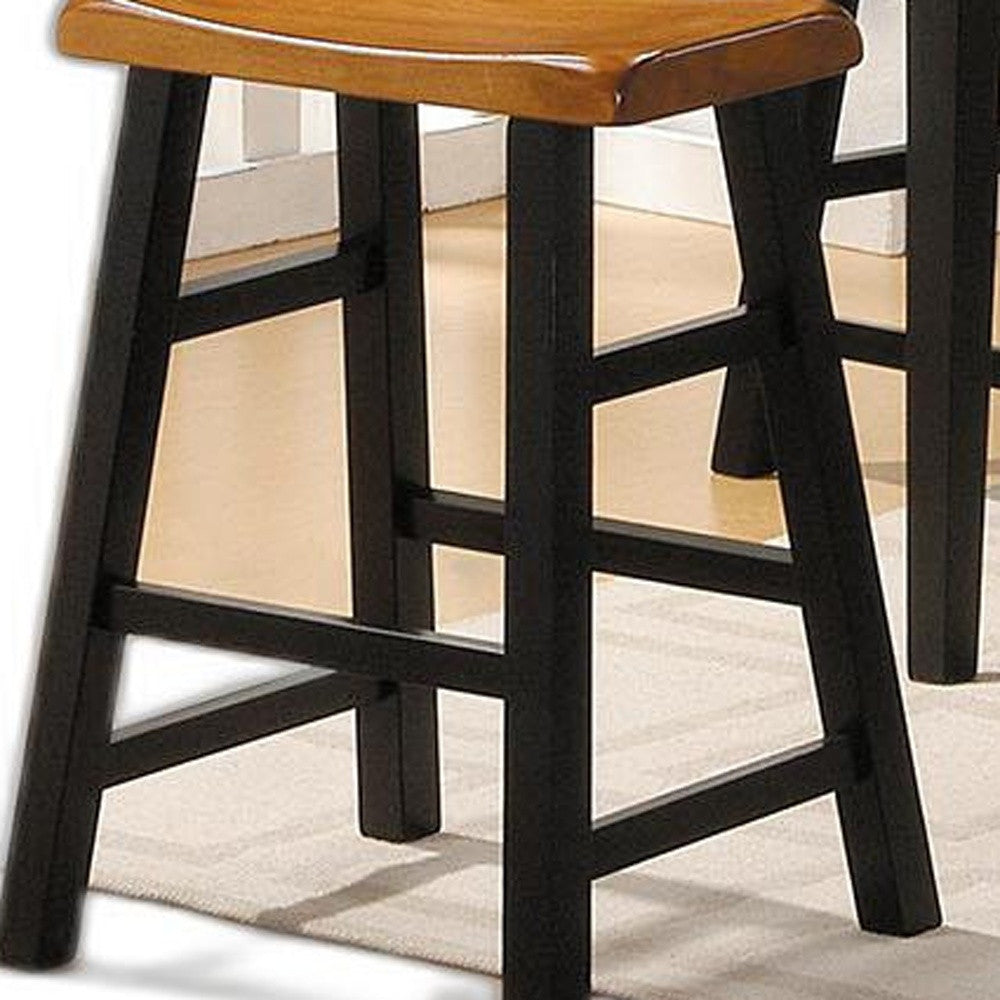 HomeRoots Mod Black And Natural Counter Height Five Piece Dining Set