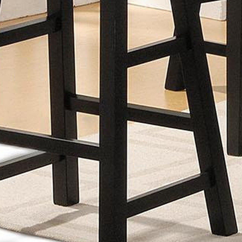 HomeRoots Mod Black And Natural Counter Height Five Piece Dining Set