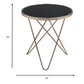 HomeRoots Mod Black Glass and Geo Gold End Table