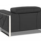 HomeRoots Mod Charcoal Gray Leather and Chrome Deco Accent Chair