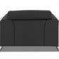 HomeRoots Mod Charcoal Gray Leather and Chrome Deco Accent Chair