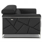 HomeRoots Mod Charcoal Gray Leather and Chrome Deco Accent Chair