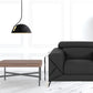 HomeRoots Mod Charcoal Gray Leather and Chrome Deco Accent Chair