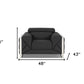 HomeRoots Mod Charcoal Gray Leather and Chrome Deco Accent Chair