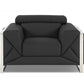 HomeRoots Mod Charcoal Gray Leather and Chrome Deco Accent Chair
