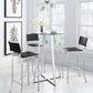 HomeRoots Mod Geo Chrome and Glass Round Bistro Dining Table