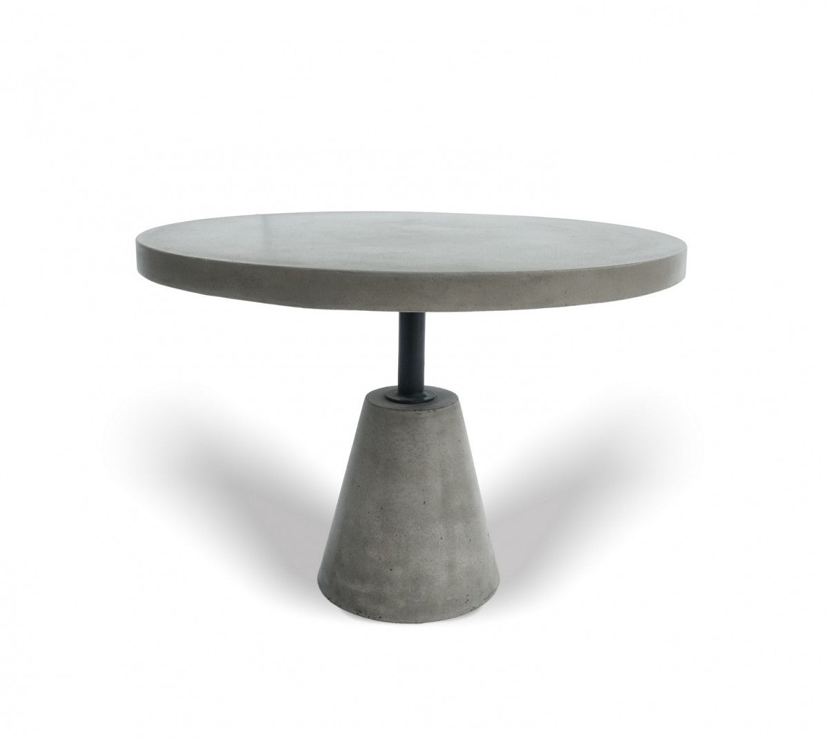 HomeRoots Mod Gray Concrete and Black Metal Pedestal End Table