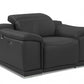 HomeRoots Mod Italian Leather Recliner Chair in Charcoal Gray Finish