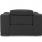 HomeRoots Mod Italian Leather Recliner Chair in Charcoal Gray Finish