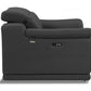 HomeRoots Mod Italian Leather Recliner Chair in Charcoal Gray Finish