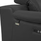 HomeRoots Mod Italian Leather Recliner Chair in Charcoal Gray Finish