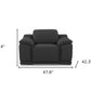 HomeRoots Mod Italian Leather Recliner Chair in Charcoal Gray Finish