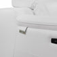 HomeRoots Mod Italian Leather Recliner Chair in Winter White Finish