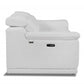 HomeRoots Mod Italian Leather Recliner Chair in Winter White Finish