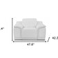 HomeRoots Mod Italian Leather Recliner Chair in Winter White Finish