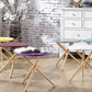 HomeRoots Mod Round Maroon and Light Wood Side Table