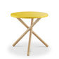 HomeRoots Mod Round Side Table With Yellow and Light Wood Finish