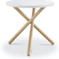 HomeRoots Mod Round White and Light Wood Side Table