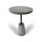 HomeRoots Mod Textured Gray Concrete and Black Metal Pedestal End Table