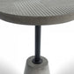 HomeRoots Mod Textured Gray Concrete and Black Metal Pedestal End Table
