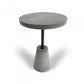 HomeRoots Mod Textured Gray Concrete and Black Metal Pedestal End Table