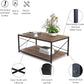 HomeRoots Mod Walnut and Black Coffee Table with Shelf