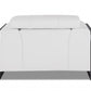 HomeRoots Mod Winter White Leather and Chrome Deco Accent Chair