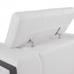 HomeRoots Mod Winter White Leather and Chrome Deco Accent Chair