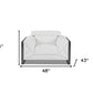 HomeRoots Mod Winter White Leather and Chrome Deco Accent Chair