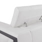 HomeRoots Mod Winter White Leather and Chrome Deco Accent Chair