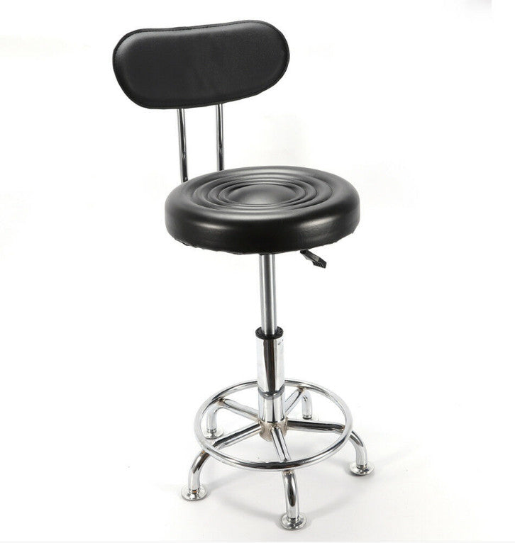 HomeRoots Modern Adjustable Black Faux Leather Swivel Bar Chair