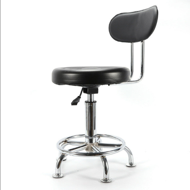 HomeRoots Modern Adjustable Black Faux Leather Swivel Bar Chair