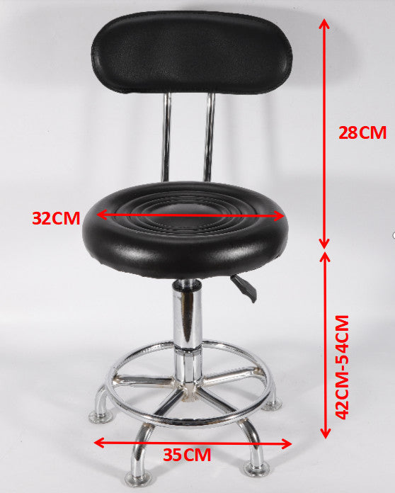 HomeRoots Modern Adjustable Black Faux Leather Swivel Bar Chair