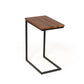 HomeRoots Modern Aged Oak Wood and Metal C Shape Snack Table in Rustic Brown Finish