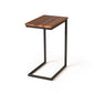 HomeRoots Modern Aged Oak Wood and Metal C Shape Snack Table in Rustic Brown Finish
