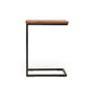 HomeRoots Modern Aged Oak Wood and Metal C Shape Snack Table in Rustic Brown Finish