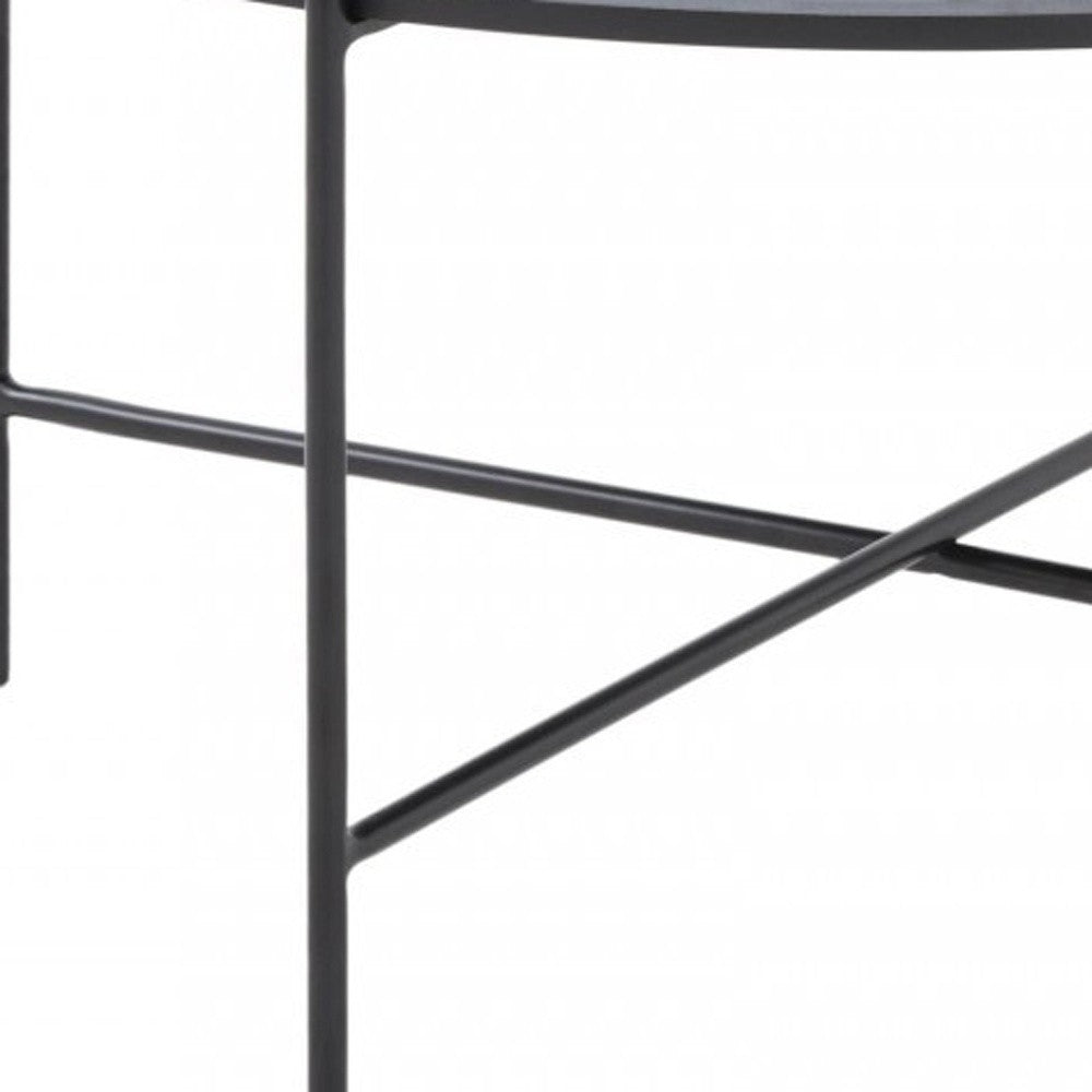 HomeRoots Modern Black Ceramic Round Coffee Table