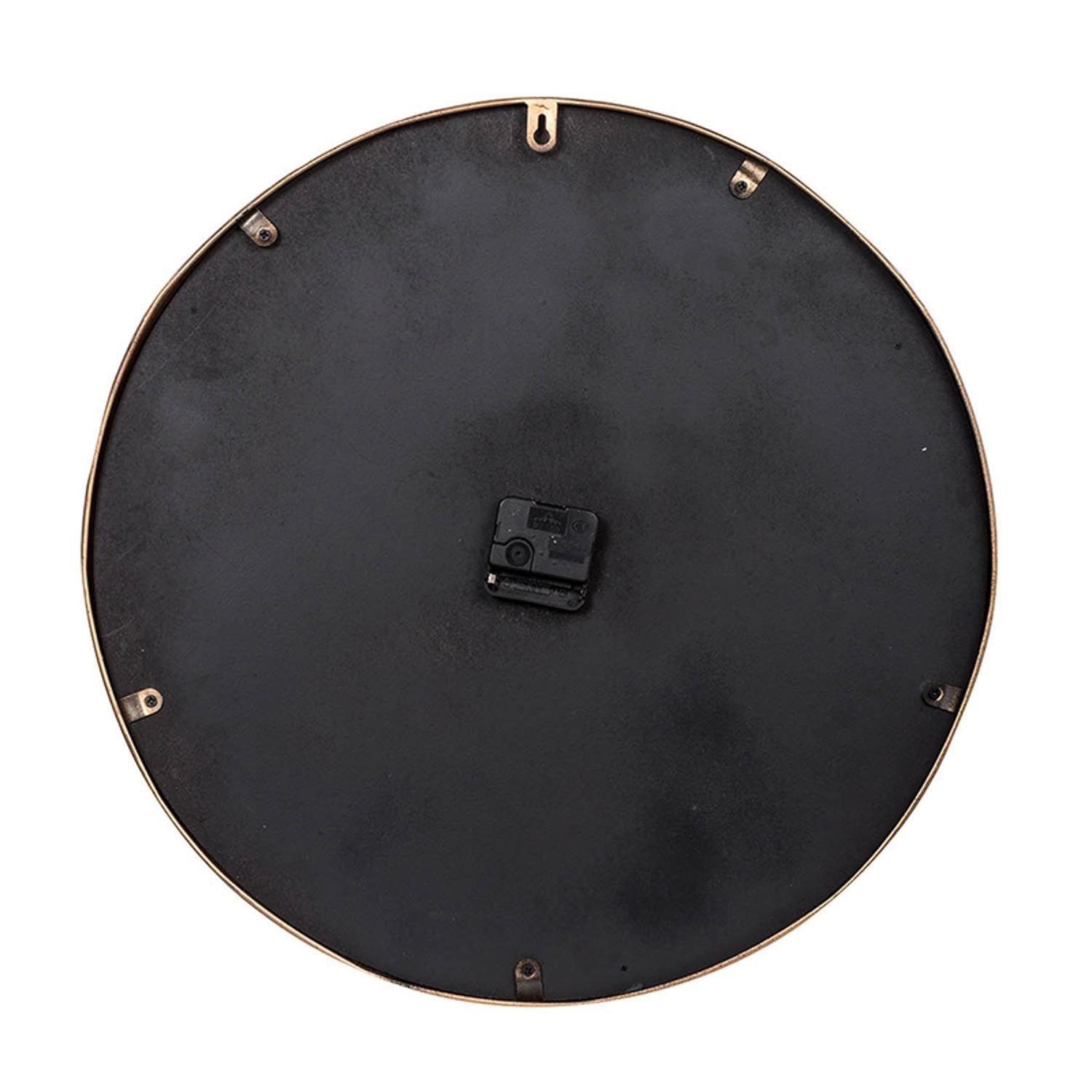 HomeRoots Modern Black Faux Marble and Gold Round Wall Clock