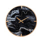 HomeRoots Modern Black Faux Marble and Gold Round Wall Clock