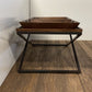 HomeRoots Modern Black Iron x Leg Wood Tray Coffee Table